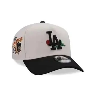 New Era Style MLB Baseball Hat – NY Yankees LA Dodgers Snapback Fitted Cap, Flat Brim High Crown Streetwear Fashion, Premium Embroidered Logo, Adjustable Unisex Urban Hip Hop Look