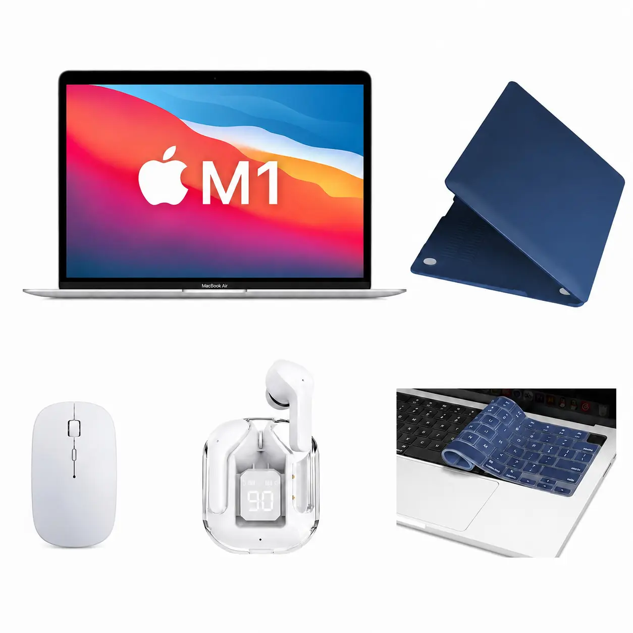 Refurbished Laptops Bundle - M1 8-Core CPU, 7-Core GPU, 8GB RAM, 128GB SSD, 13in Silver MGN83LL/A (2020, Eco-Friendly Condition) with 1-Year Warranty