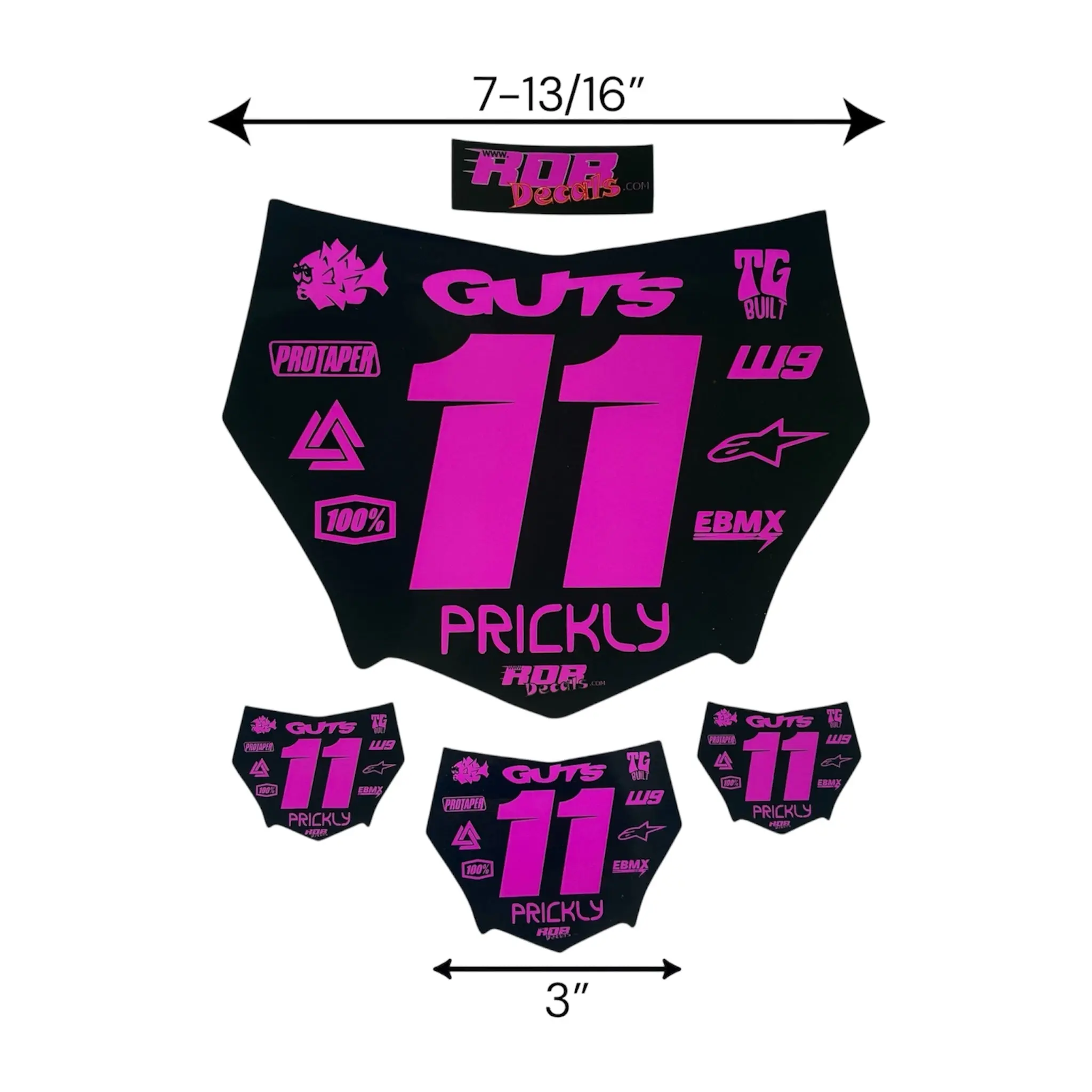 MotoCutz Plate Decal — 11 Logo — Pink