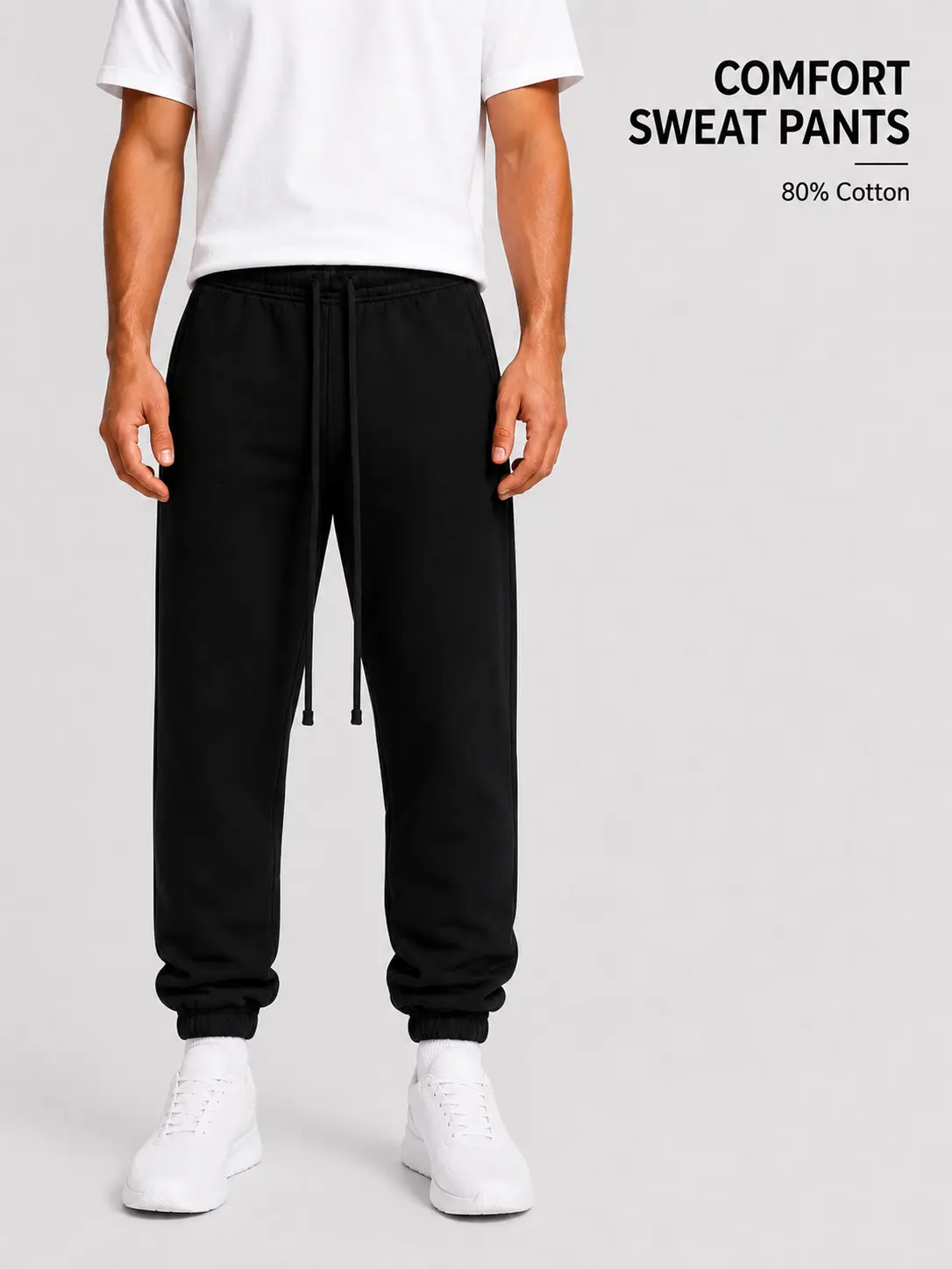 Men's Oversized Sweatpants, Baggy Cuffed Casual Athleisure Pants with Elastic Drawstring Waist for Daily Wear, Baggy Cuffed Men's Pants, Oversized Sweatpants Men's Pants
