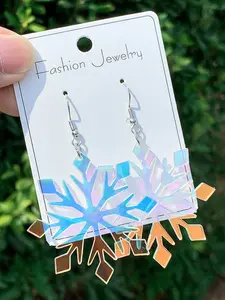 [Christmas Snowflake Earrings] Christmas Sparkling Chic Acrylic Snowflake Earrings, High Quality Earrings, Perfect for Christmas Parties and Holiday Celebrations