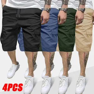 4-Piece Men's Outdoor Sports Shorts – Quick-Dry Hiking Shorts with 5 Pockets, Lightweight and Breathable Trail Running Shorts, Best Choice for Camping