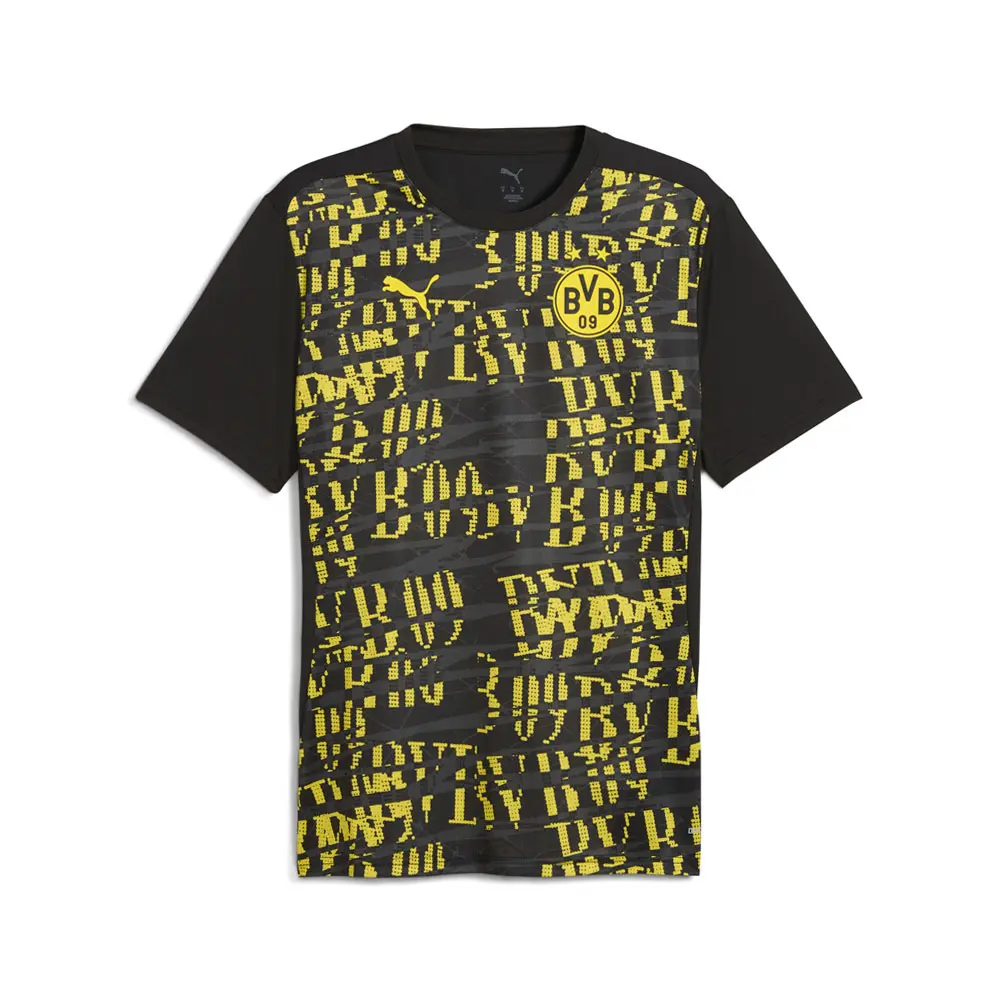 PUMA Mens Bvb Pre-Match Crew Neck Short Sleeve Jersey Casual - Black