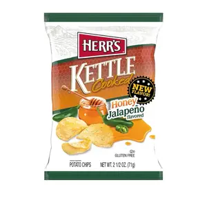 Herr's Kettle Cooked Honey Jalapeño Flavored Gluten Free Potato Chips 60 Grams