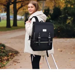 Ronyes Laptop Backpack for Women/Unisex - Black All-Black with USB