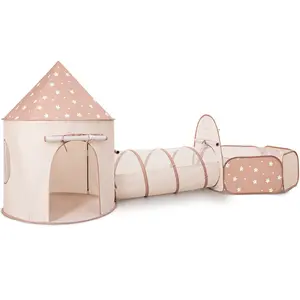 JungleDove Kids Play Tent with Tunnel - Pop Up Indoor Ball Pit for Toddlers, Christmas Gift for Babies with Carry Bag