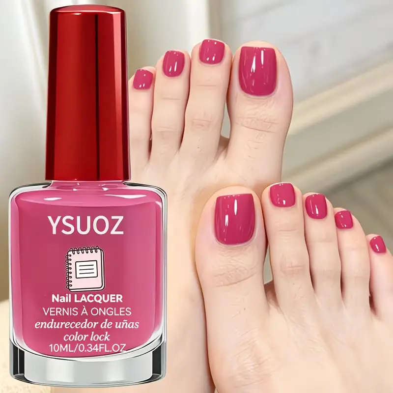 Raspberry Pink Nail Hardener - Natural Air-Drying Nail Treatment, No UV Lamp Needed, Easy Application, Suitable for Hands & Ft