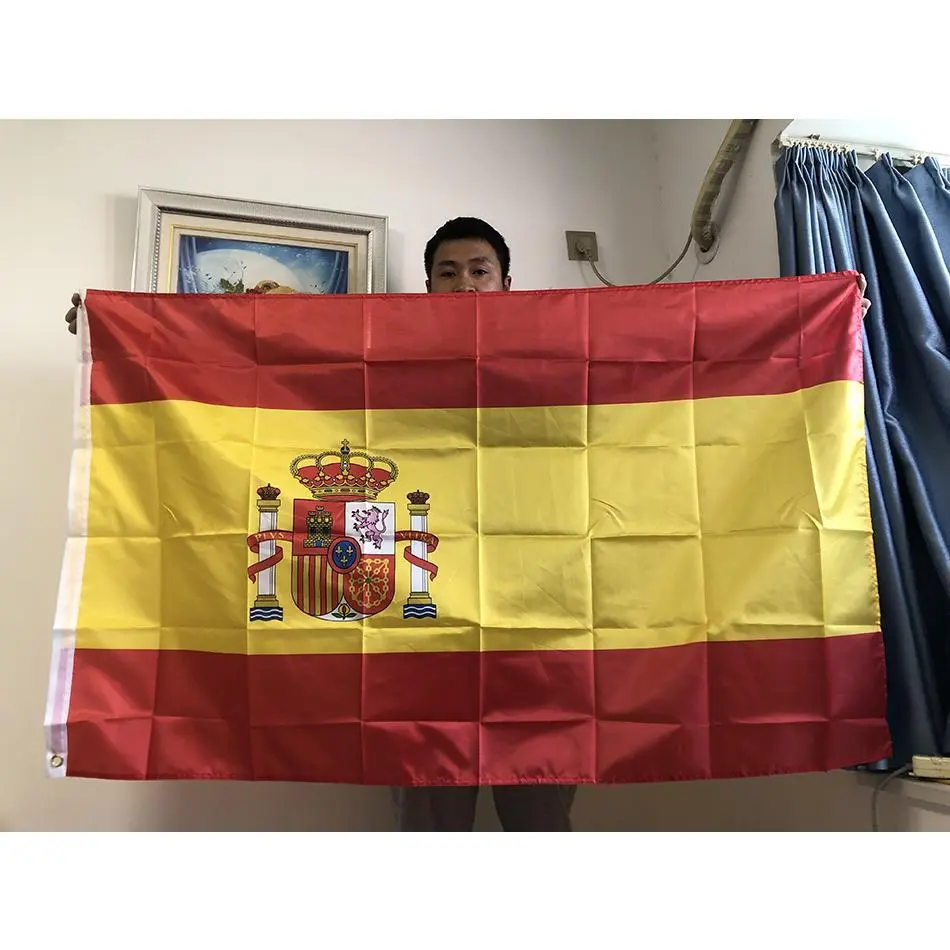 SKY FLAG 90x150cm spain flag 3x5 Feet ES Espana Spanish Flag Super Poly football FLAG Indoor Outdoor for Celebration big flags