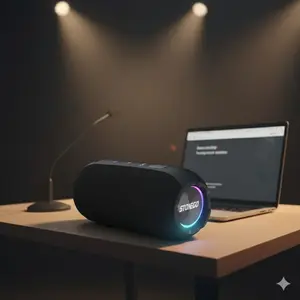 Waterproof Bluetooth Speaker with 360° RGB Light DSP Enhanced Bass TWS Pairing 5000mAh Battery for Outdoor Party Shower Pool