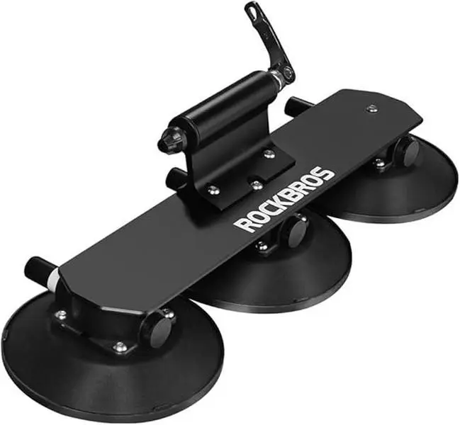 ROCKBROS Sucker Bike Rack for 1 Bike, Lightweight Aluminium Alloy Roof Mount with Quick Release Fork and Rubber Suction Cups, Universal Car Compatibility