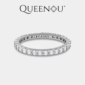 【267】QUEENOU Dainty Lucky Star Linear Cubic Zirconia Ring