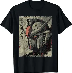 Gundam Mecha Anime T-Shirt, Japanese Robot Graphic Tee, Retro Manga Streetwear Shirt, Anime Gift for Men Women