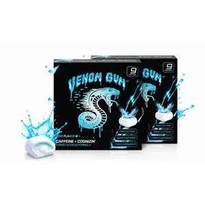 Venom Gum Energy & Focus Nootropic Gum | 80mg Natural Caffeine + Cognizin | Liquid Center | Zero Sugar | No Crash | Mint | 18pc