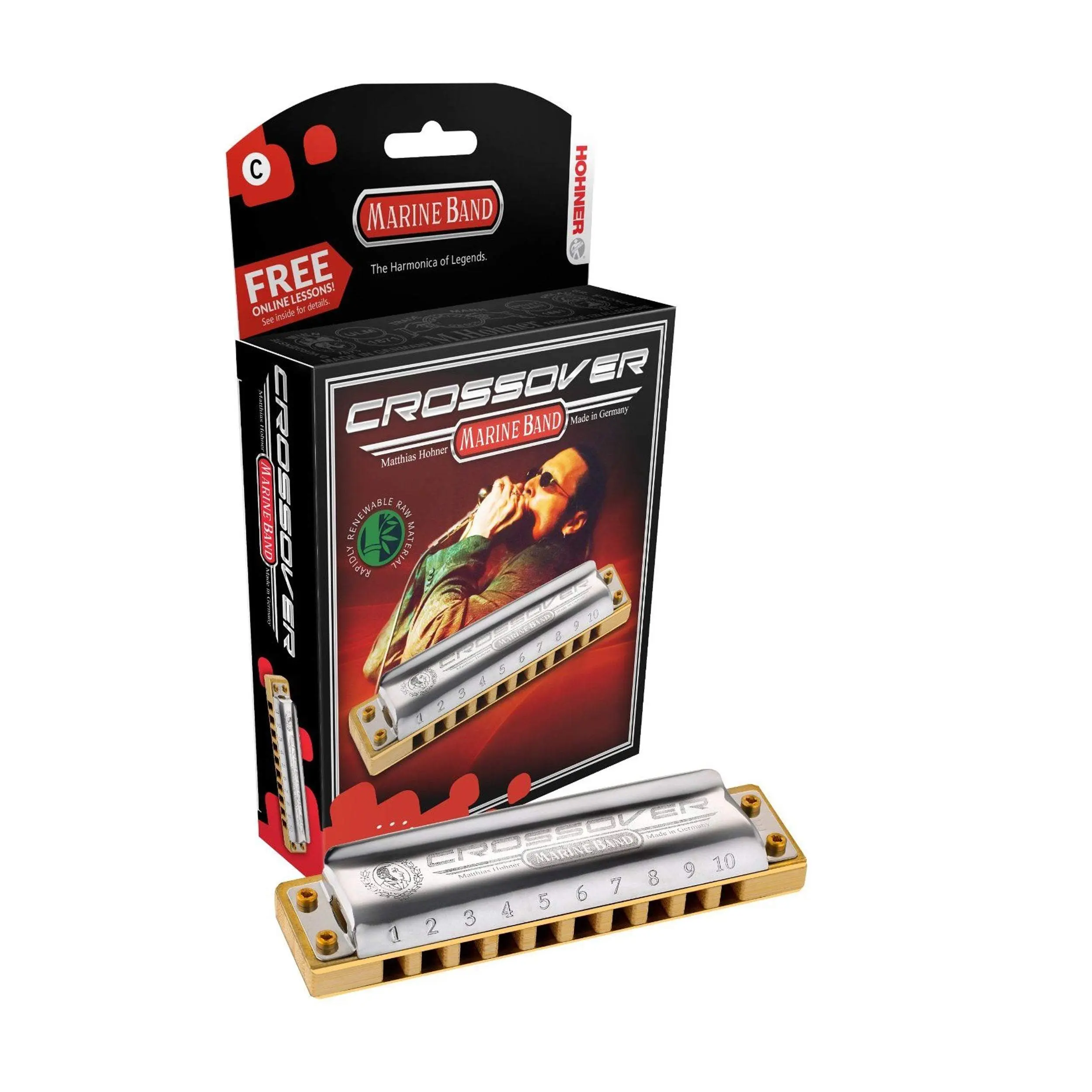 Hohner Marine Band Crossover Diatonic Harmonica Key Of Bb Hohner Marine Band Crossover Diatonic Harmonica Key Of Bb