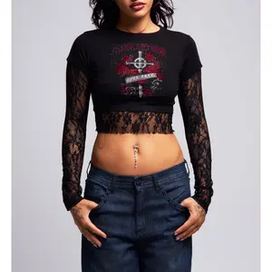 Affliction Women's Long Sleeve Shirt Stained Glass 2fer