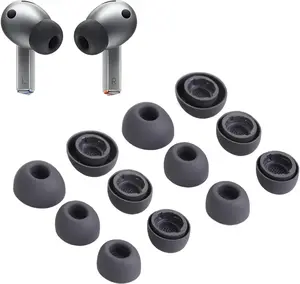 Replacement  Eartips Earbuds Tips Set for  Galaxy Buds 3 Pro Accessories Headphones Ear Tips,6 Pairs (3 Sizes S/M/L) (Gray)