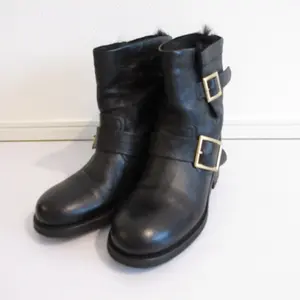 Pre-owned JIMMY CHOO Others Small Leather Goods Shearling Engineer Boots