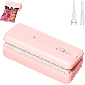 Mini Bag Sealer 2 in 1 Chip Bag Sealer and  USB Rechargeable Heat Sealer Machine Sealer Portable sealer with Lithium 1300mAh  kitchen  packaging bag resealer ()