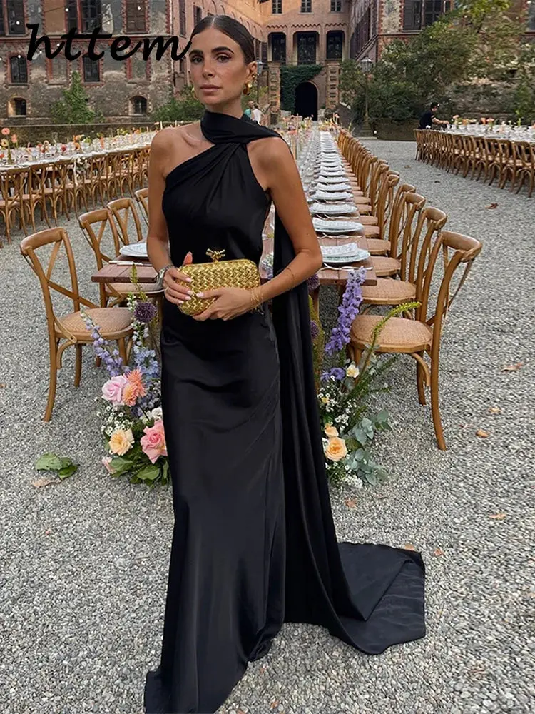 Elegant Ribbon Satin Long Party Dress Women Solid Sleeveless Backless Female Dresses 2025 Spring Summer Lady Chic Evening Gowns - TikTok Shop Elegant Ribbon Satin Long Party Dress Women Solid Sleeveless Backless Female Dresses 2025 Spring Summer Lady Chic Evening Gowns - TikTok Shop