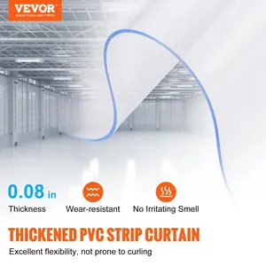 VEVOR Strip Curtain, TikTokShopBlackFriday, 84" Height x 38" Width, 0.08" Thickness, 6PCS Clear PVC Strip Door Curtain, Freezer Curtain, Plastic Door Strips for Walk in Freezers, Coolers & Warehouse Doors, with 50% Overlap