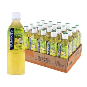 Aloevine Piña Colada Aloe Vera Drink with Aloe Pulp, 16.9 fl oz, 20 Count Bottles
