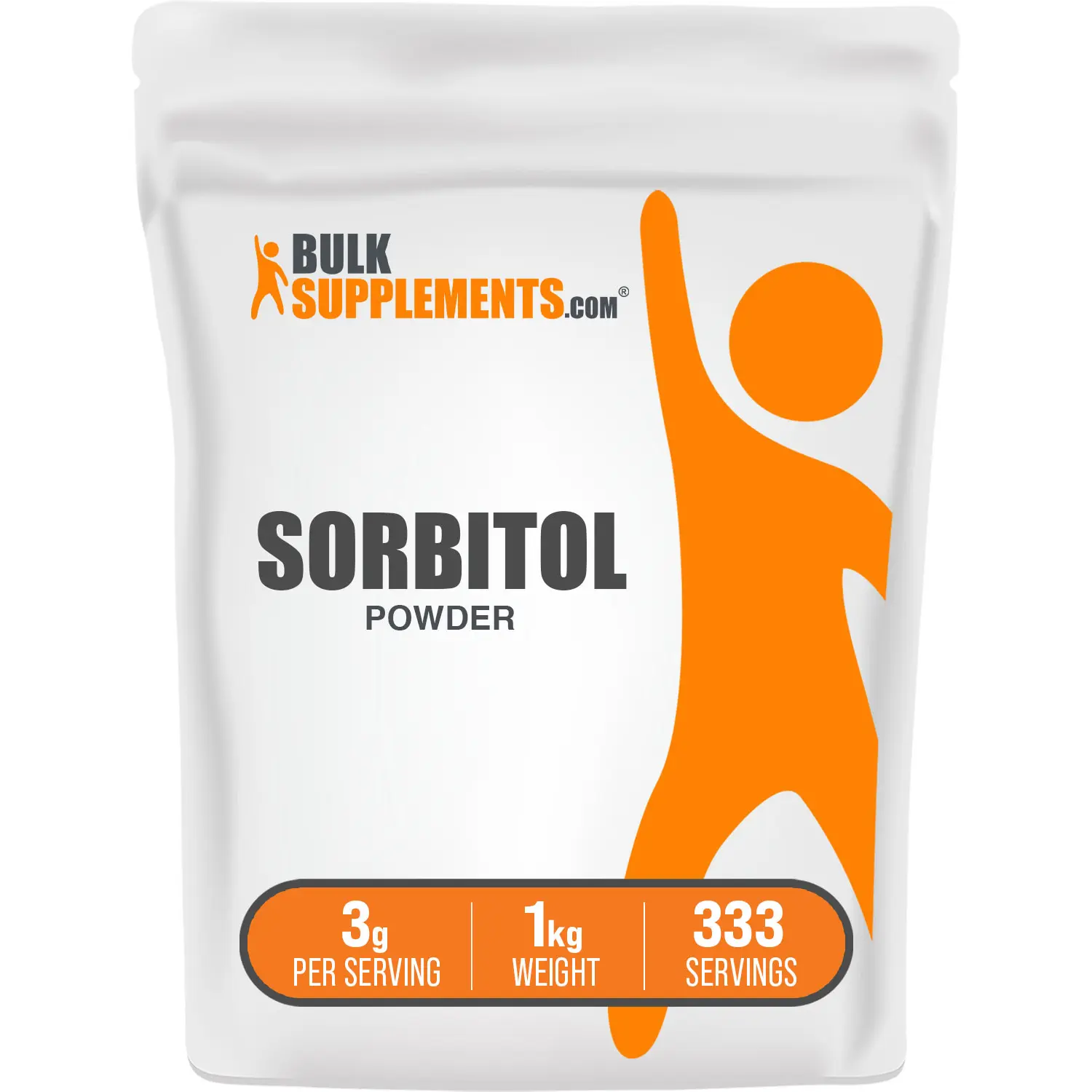 BulkSupplements Sorbitol Powder - Gluten Free Natural Sweetener, No Added Sugar, Enhances Flavor, Extends Shelf Life, 1kg Container, 3g per Serving for Baking, Sugar Free
