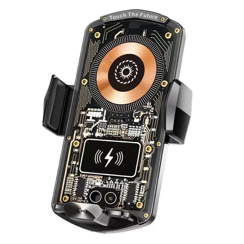 Car Interior Auto Accessories, Magnetic Plug Wireless Charger, Auto-Sensing Fast Wired Charging, Rotatable Transparent Smart Sensor Car Phone Holder for iPhone, Samsung Android, Phone Holder For Car,summerwins