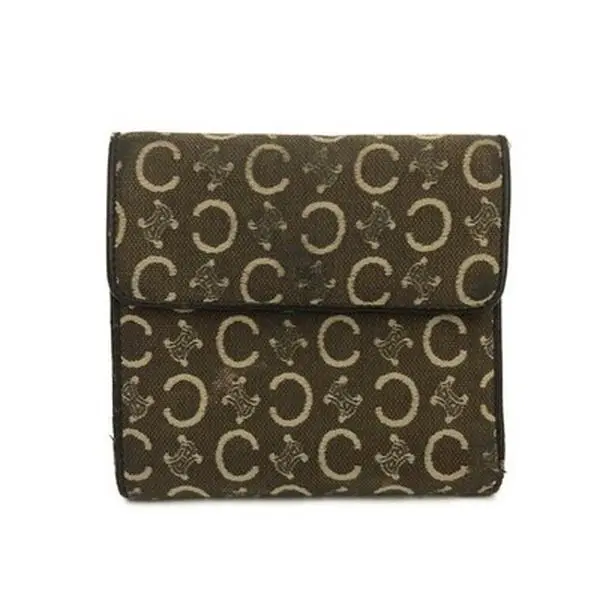 Pre-owned Celine Other Other Macadam C Canvas Trifold Wallet Brown/6CG0047 12548111104/198149