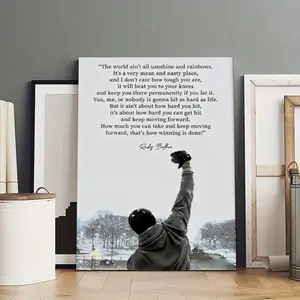 Rocky Motivational QuotePoster Photo Canvas Frameless Cover Poster Artwork Canvas Wall Art Room Decoration Hanging Chart Printing Canvas Printing Room Aesthetics