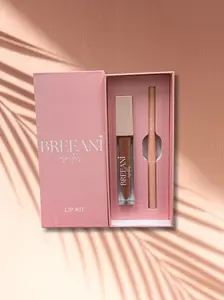 Breeanicosmetics Lip Kit - Brown Liner & Nude Lipgloss Duo , Brown Liner & Pink Lipgloss Duo for Everyday & Special Occasions - Makeup Essentials for Chic Looks