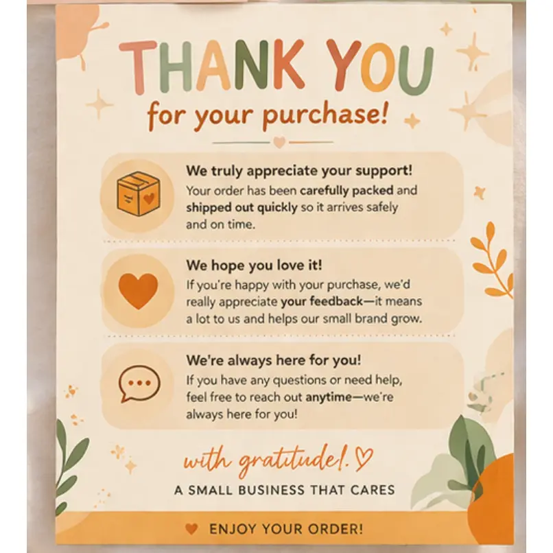 Your order is packed with care and detail.