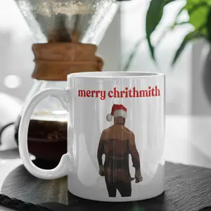 Mike Tyson Butt Funny Merry Christmas Coffee Mug, Funny Christmas Gift, Drinking Coffeee, Tea Cup, Bestie, Coworker - scs16062 Ceramic Classic Beverage Drinkware Stylish Rack