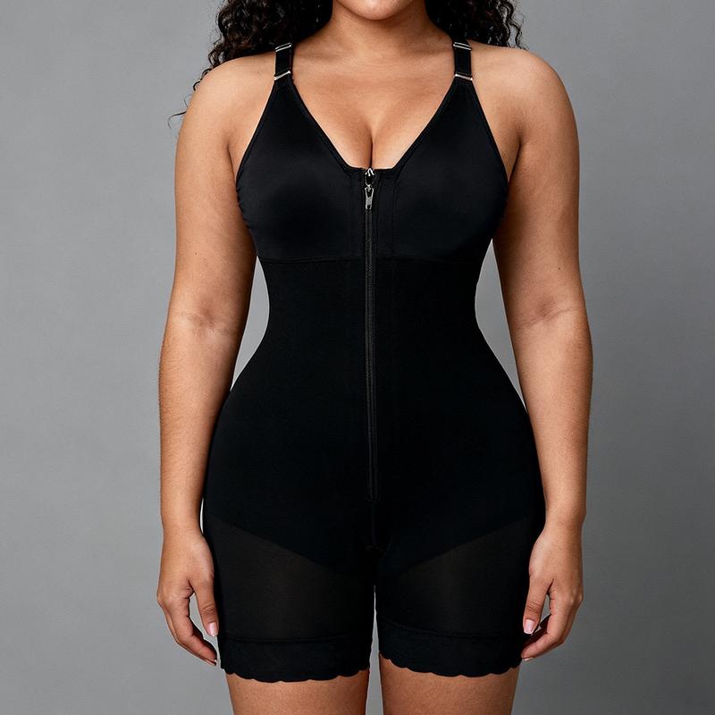 Women's  Fajas Colombianas shapewear Tummy Control Butt Lifter Shaper with Zipper Crotch detachable shoulder strap Womenswear