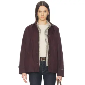 Free People Cori Waxed Jacket in Port Royal