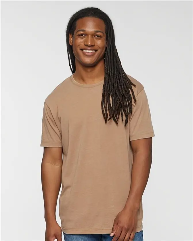 LAT Apparel 6902 Unisex Vintage Wash Short-Sleeve Poly-Cotton Mix T-Shirt - Plain, Crew Neck, Menswear Streetwear Style, Washed Gray, Coverstitched Side Seams, Easytear Label, Fitted Cut, Classic Jersey