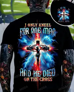 Chaosmoda Generation X I Only Kneel For One Man And He Died On The Cross All Custom Year Skull T-shirt