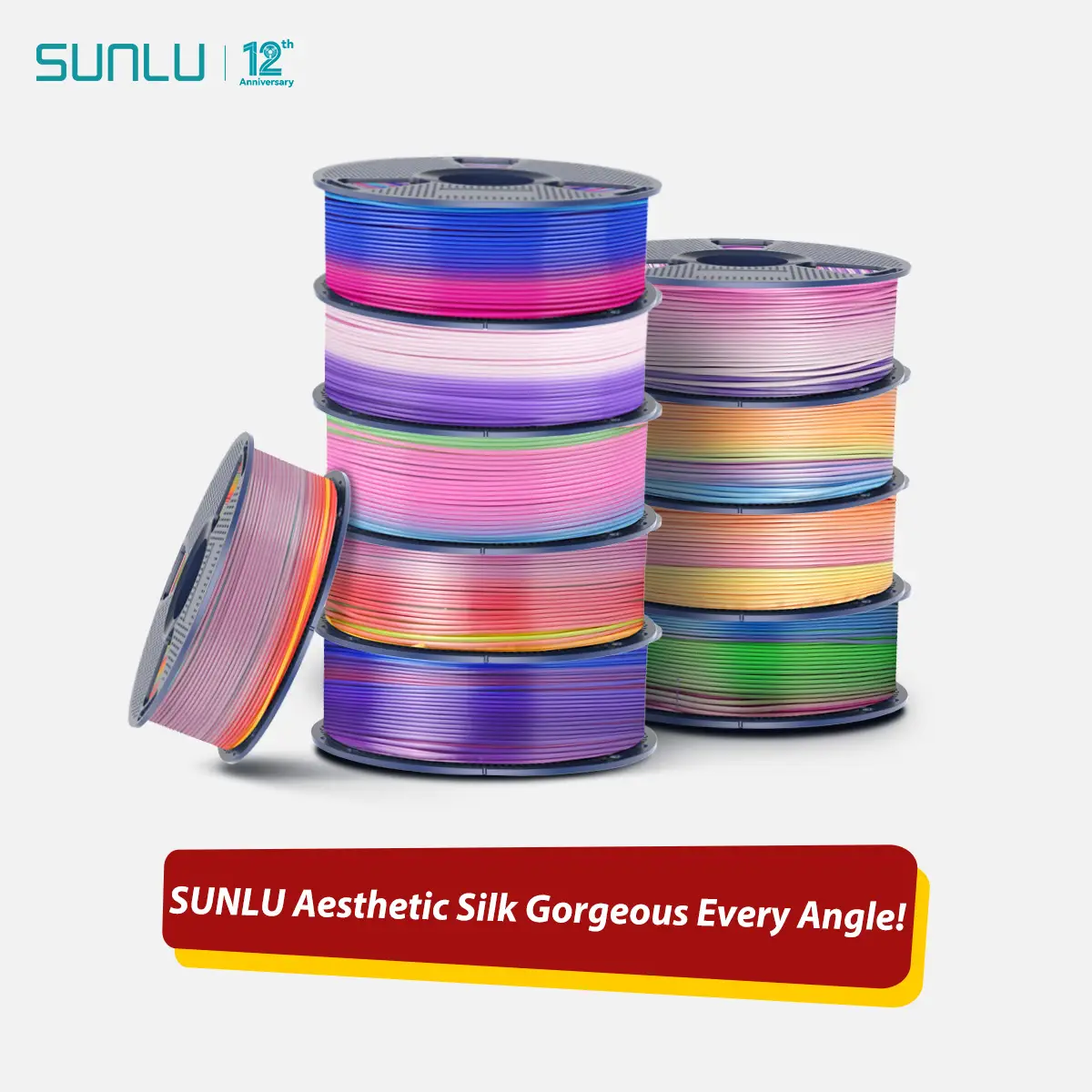SUNLU Aesthetic Filament | PLA, PETG Series | Silk, Transparent, Rainbow/Multi-Color/Marble/Wood/Glow in the dark | Everything you desire is available