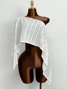 Women's Fashion Knitted Shawl, Summer Vacation, Half-Transparent Design, Casual Beachwear, Elegant Evening Wear, Travel Clothing, Shawl Wrap