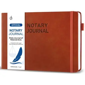 Notary Journal Log Book - Notary Public Journal of Notarial Acts - Notary Supplies with  Guard- Horizontal, 378 Record Entries, 128 Numbered Pages, Hardcover, 10x7? (Brown)