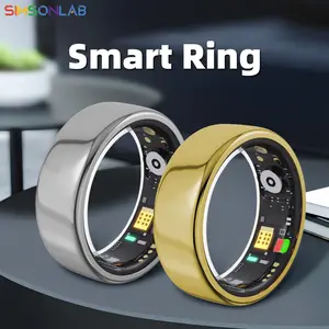 SIMSONLAB Smart Ring, Fashion Stainless Steel Design, Distance & Step Counter, Fitness Tracker for Men & Women, Stylish Accessory Gift