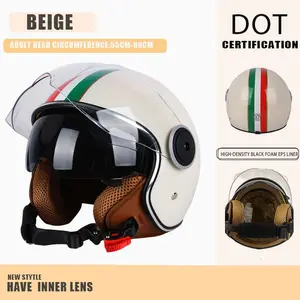 Electric Bike Helmet Motorcycle Helmet Half Helmet Three-Quarter Helmet Small Lightweight Unisex, Comfortable Riding Gear for Men & Women