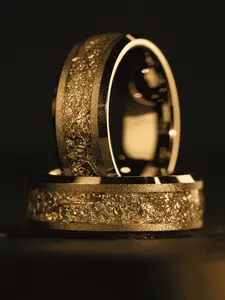 Men’s Gold Tungsten Wedding Band – Soleil Doré Ring by Majestic Forge | Scratch-Resistant, Durable, Comfort Fit, Elegant Everyday Style