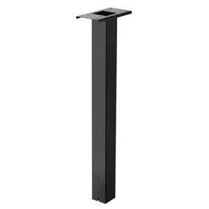 VEVOR Outdoor-Ready Heavy-Duty Steel Mailbox Post, 43x4x4 In In-Ground Mounting Stand, Powder-Coated Black Metal Post Sleeve Kit with Universal Plate Bracket for Residential Curbside Use