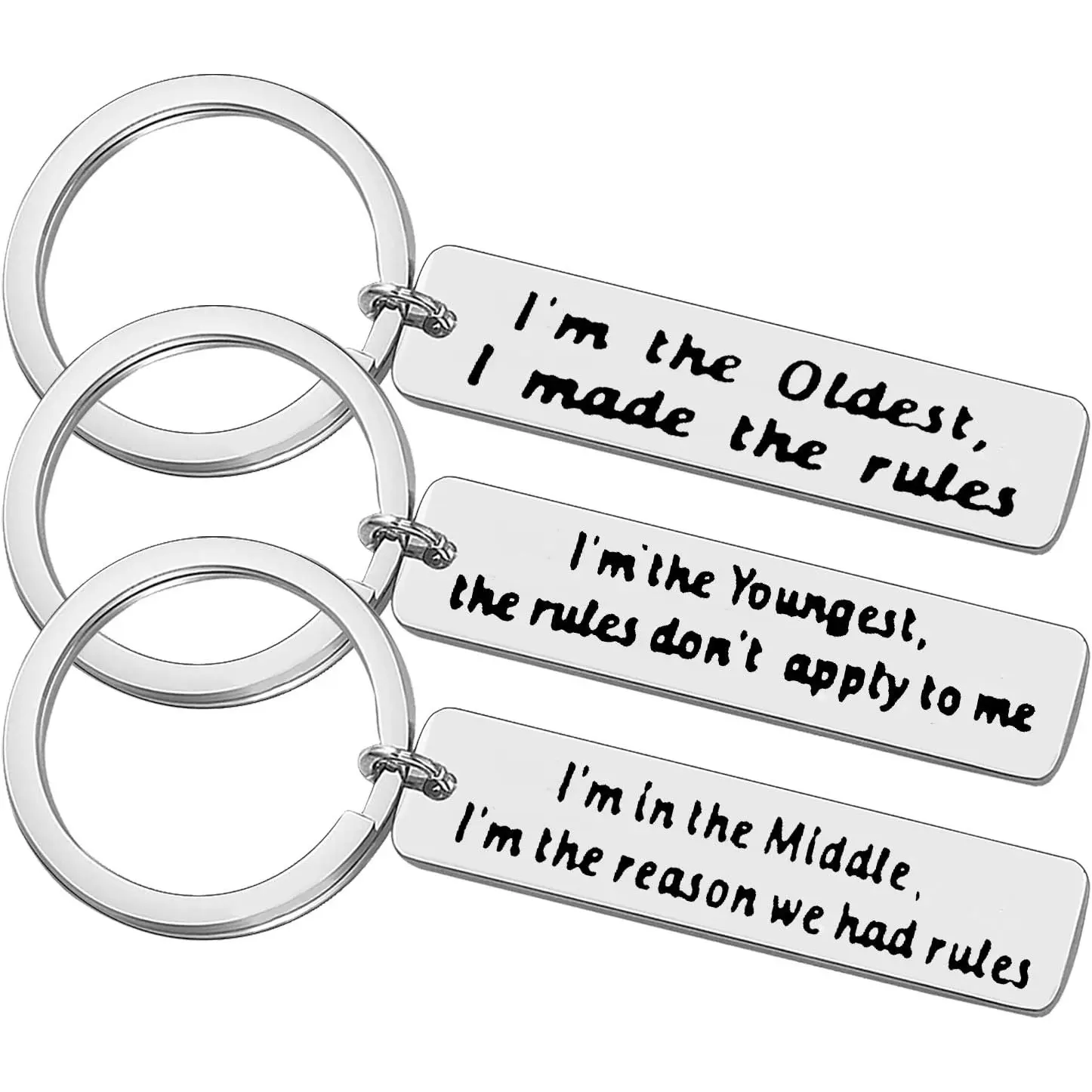 3Pcs Brother Keychain Sister Keychain Sibling Gifts Sister Brother Gifts Brother Sister Matching Keychain Set Family Gifts for Sister Brother Christmas Birthday Gifts for Daughter Son