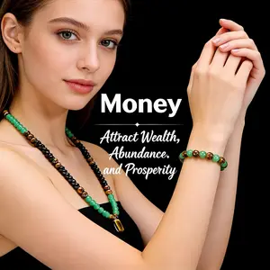Money Attraction  and Money Attraction Necklace, Anniversary, Vacation &Theme Parties Jewelry Charms Abundance Crystal bracelet，Long Chain，Sweater chain，Ideal Gift Jewelry for Men and Women,Crystal Protection Jewelry for Wealth Abundance