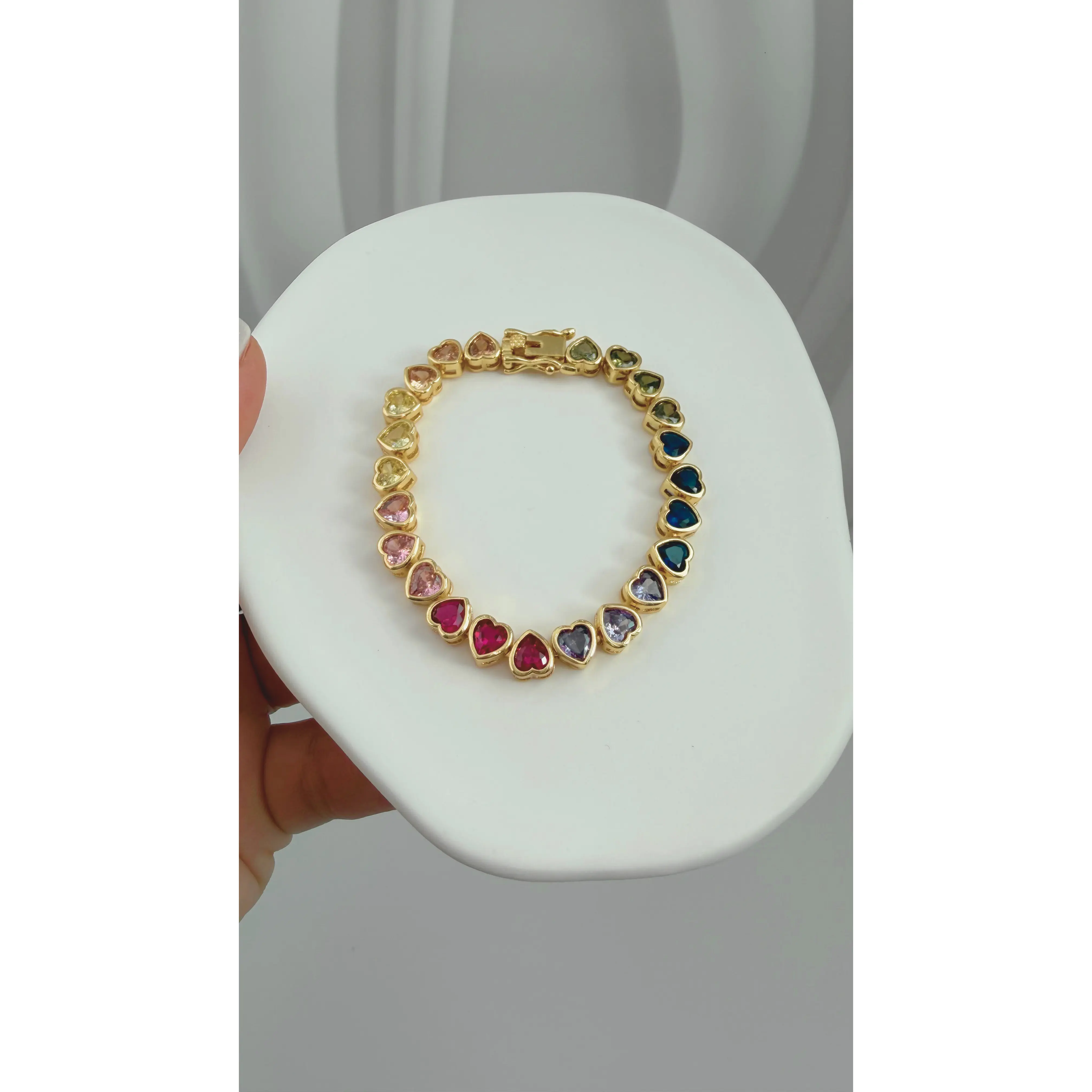 Multicolor Heart Bracelet