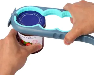 Jar Opener for Weak Hands, Seniors with Arthritis, Bottle Opener to Remove Stubborn Lids, Mutil Can Opener Gripper for Anyone with Low Strength (Blue and Grey)