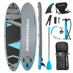 PROMARINE 10'/12' Inflatable Stand Up Paddle Board with Seat, Aluminum Paddle, SUP Accessories, Waterproof Bag, Non-Slip Comfort Deck (Blue) - Father's Day Gift, Inflatable Paddle Board With Seat