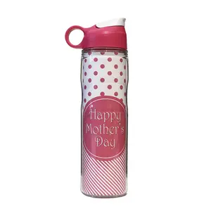 Happy Mother's Day Water Bottle from Lively Bottle, reusable, dishwasher-safe, drinkware including easy-open lid, 19 oz 2-walled durable Tritan plastic, BPA-free, leak-proof, made in the USA