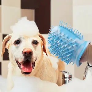 Instant Paw Wash Cup - 2-in-1 Design for Dogs & Cats, Versatile Cleaning Solution, Lightweight & Portable, Effective for Mud & Dirt, Blue, Navy Blue, Purple, Pink, Small & Large Sizes, Rubber Material, Bathing/Massage Brush